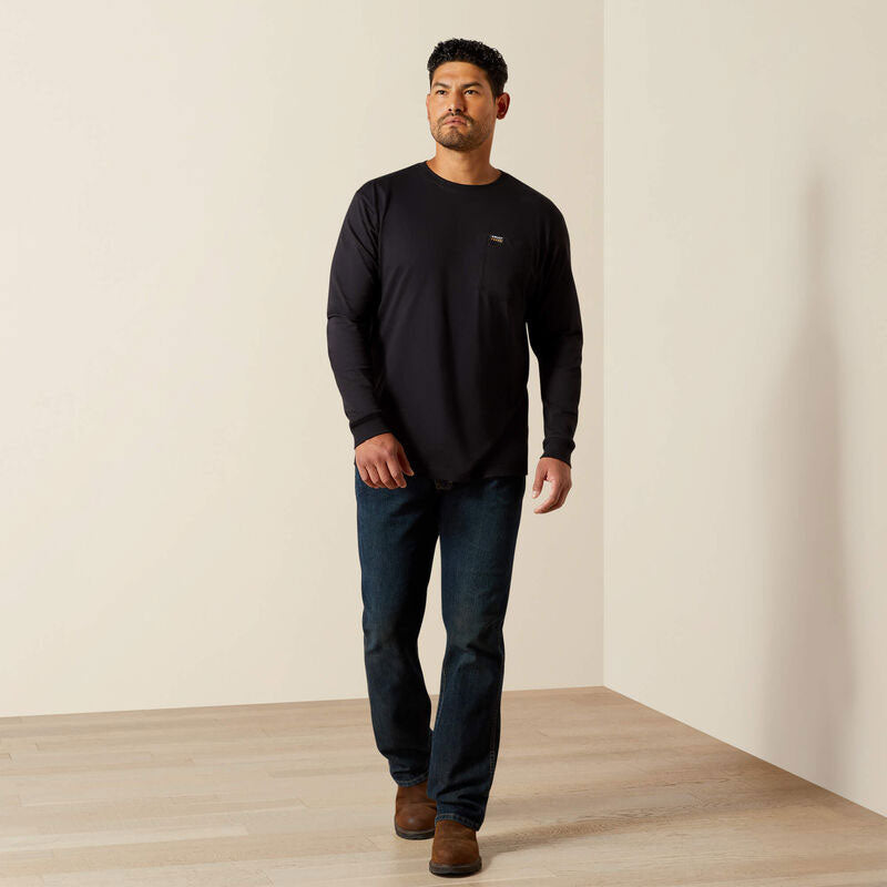 REBAR COTTON STRONG POCKET LONG SLEEVE T-SHIRT Black