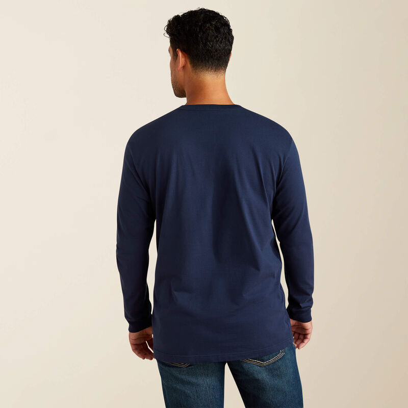 REBAR COTTON STRONG POCKET LONG SLEEVE T-SHIRT Navy