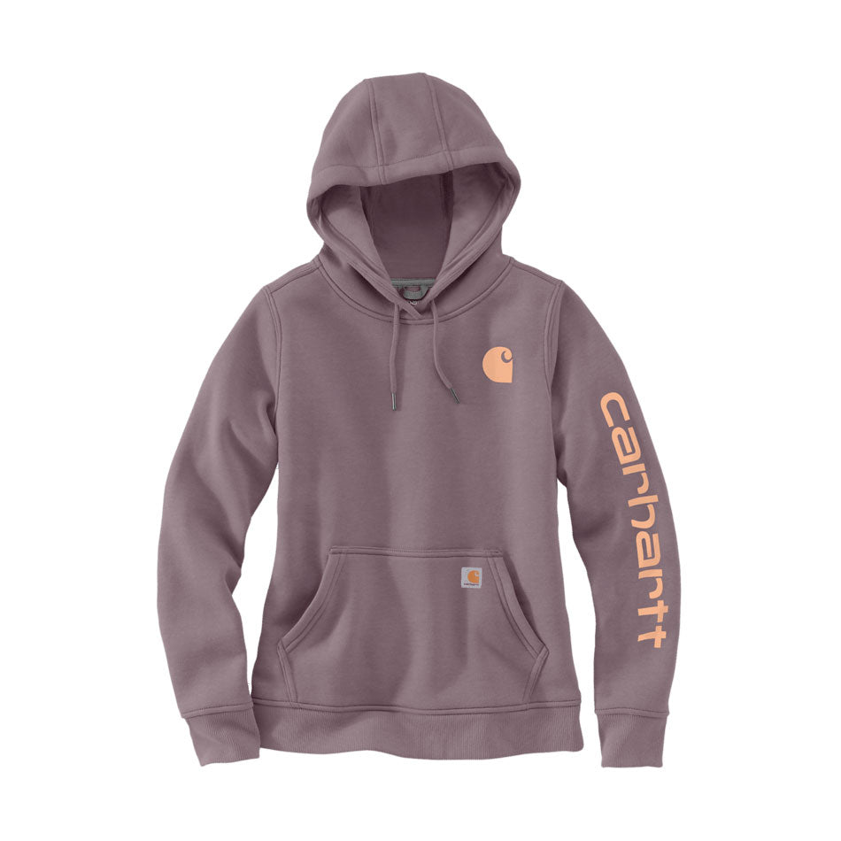 WOMENS CLARKSBURG SLEEVE LOGO HOODIE Ash Berry Heather