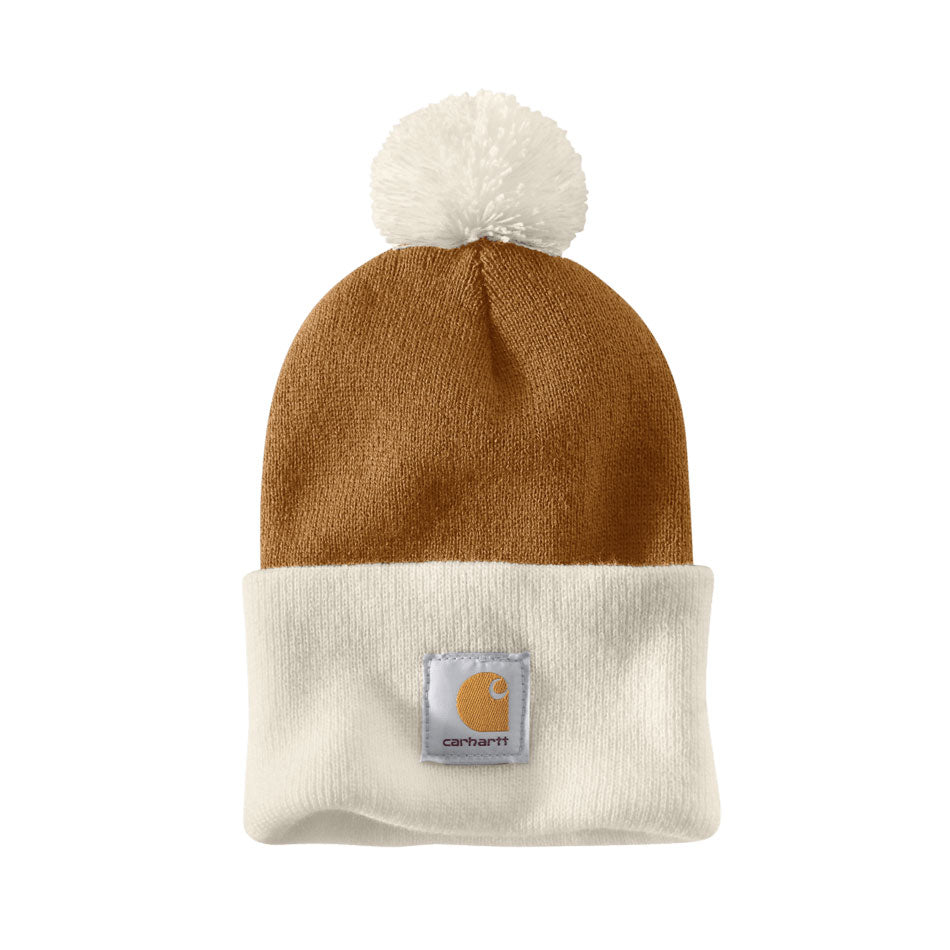 KNIT POM POM CUFFED BEANIE Carhartt Brown