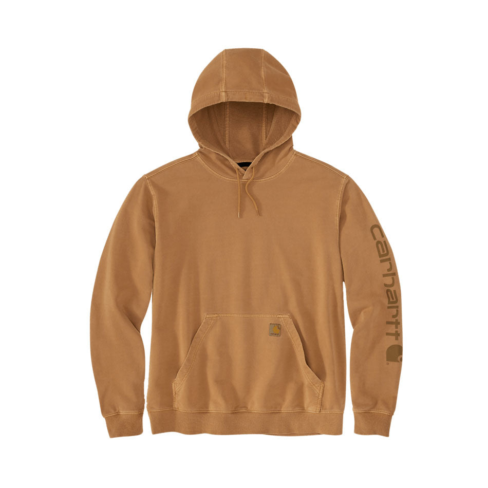DURHAM GARMENT DYED SLEEVE LOGO SWEATSHIRT Carhartt Brown