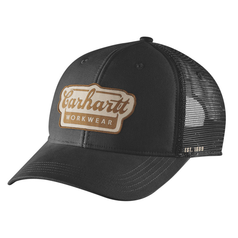 TWILL MESH BACK SCRIPT PATCH 110 Black