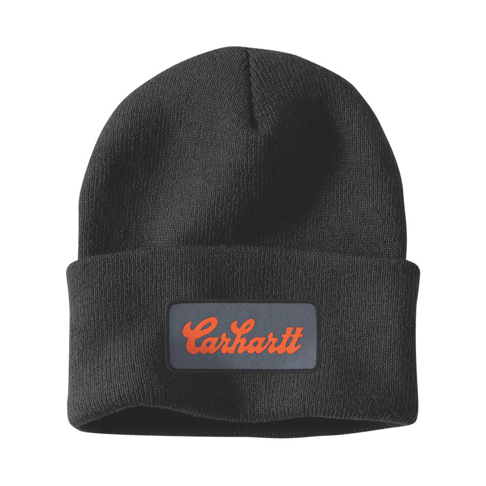 SCRIPT PATCH WATCH HAT Black