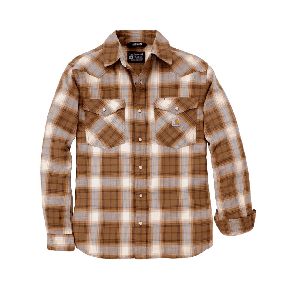 MONTANA LONG SLEEVE PLAID SHIRT Carhartt Brown
