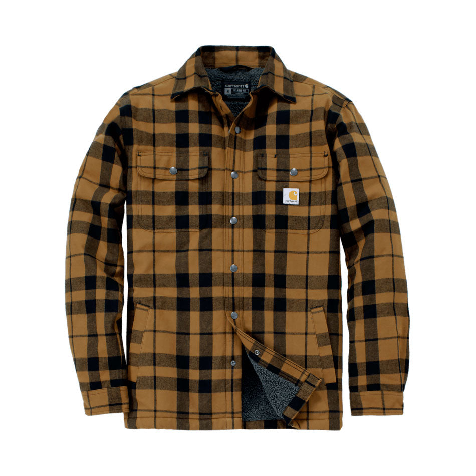 HEAVYWEIGHT FLANNEL SHERPA-LINED SHIRT JAC Carhartt Brown