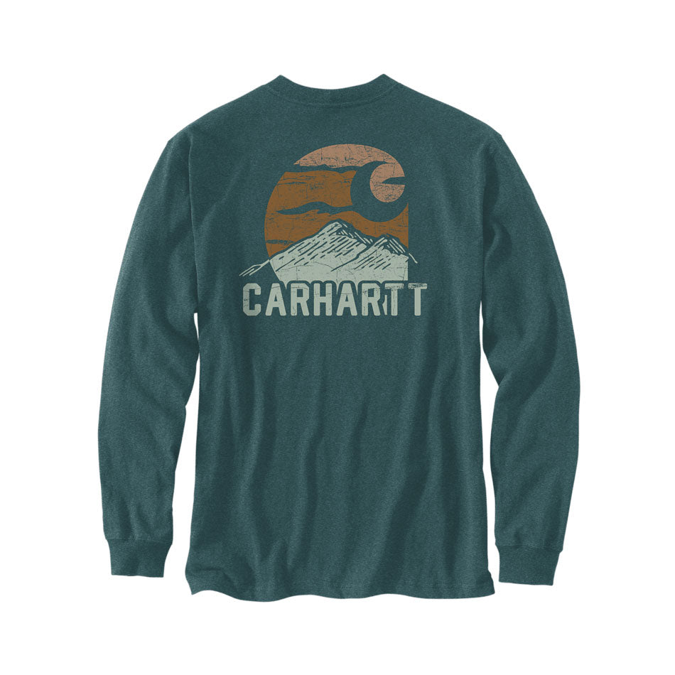 MOUNTAIN GRAPHIC LONG-SLEEVE T-SHIRT Greenstone Heather