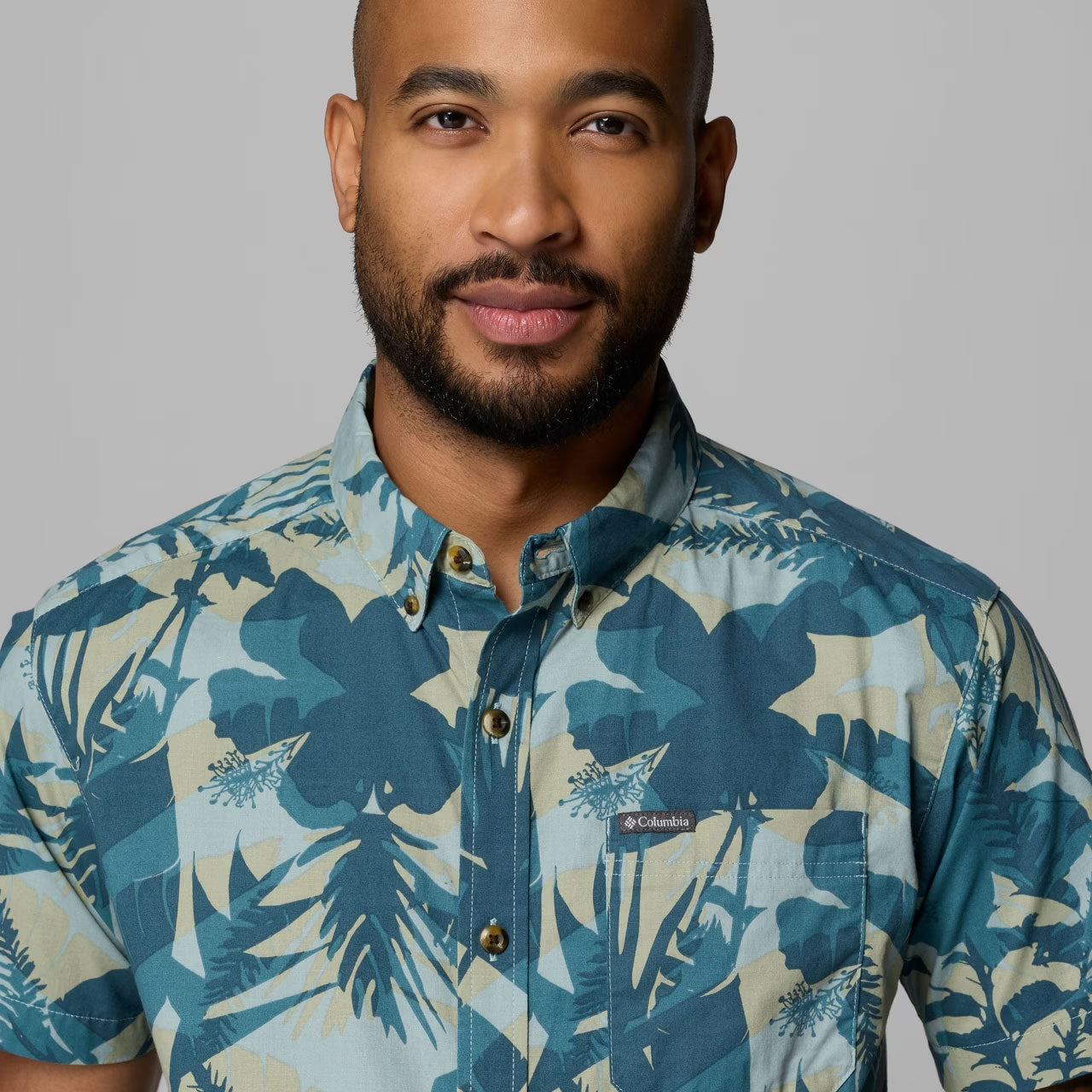 RAPID RIVERS PRINTED SHORT SLEEVE SHIRT Everblue, Botaniflage
