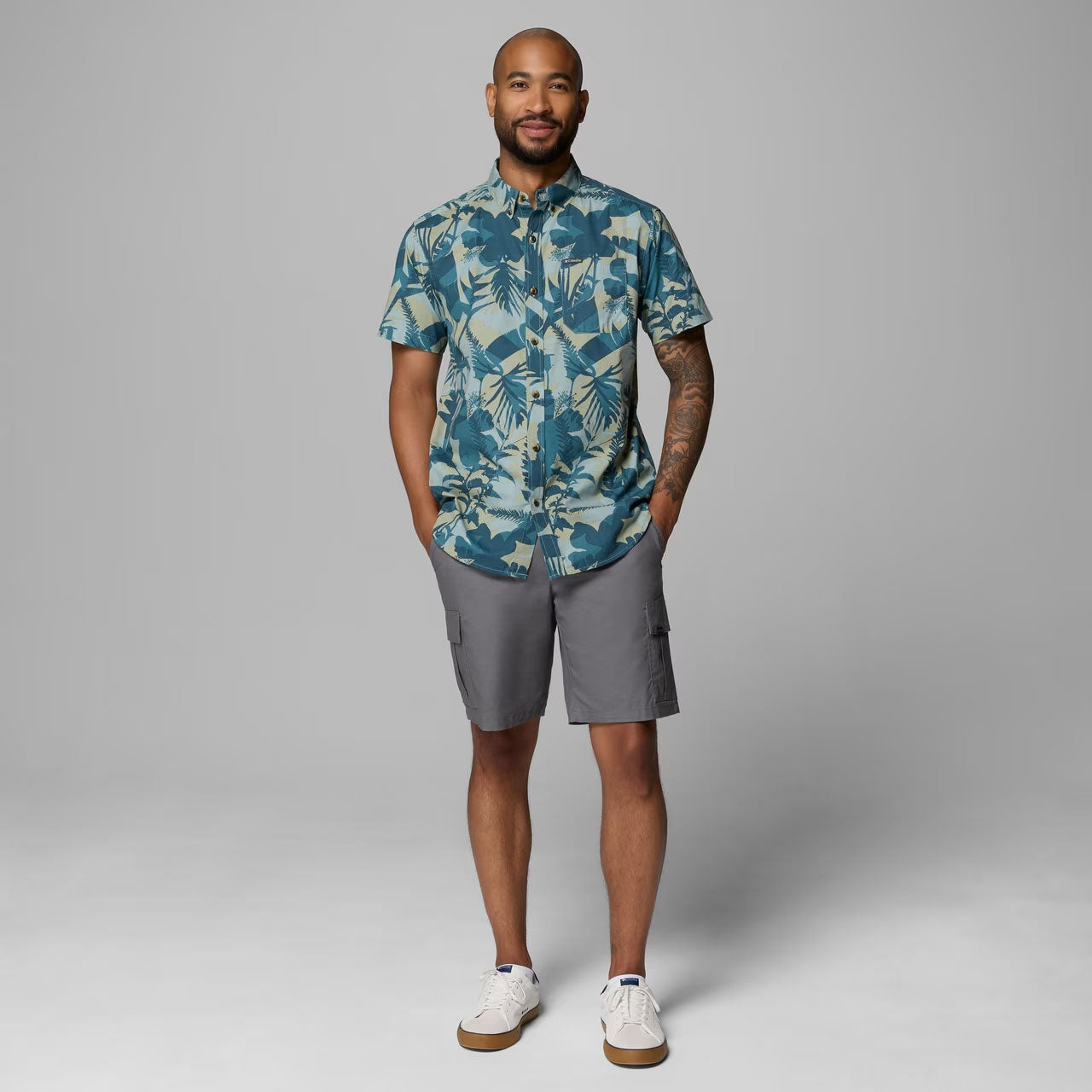 RAPID RIVERS PRINTED SHORT SLEEVE SHIRT Everblue, Botaniflage