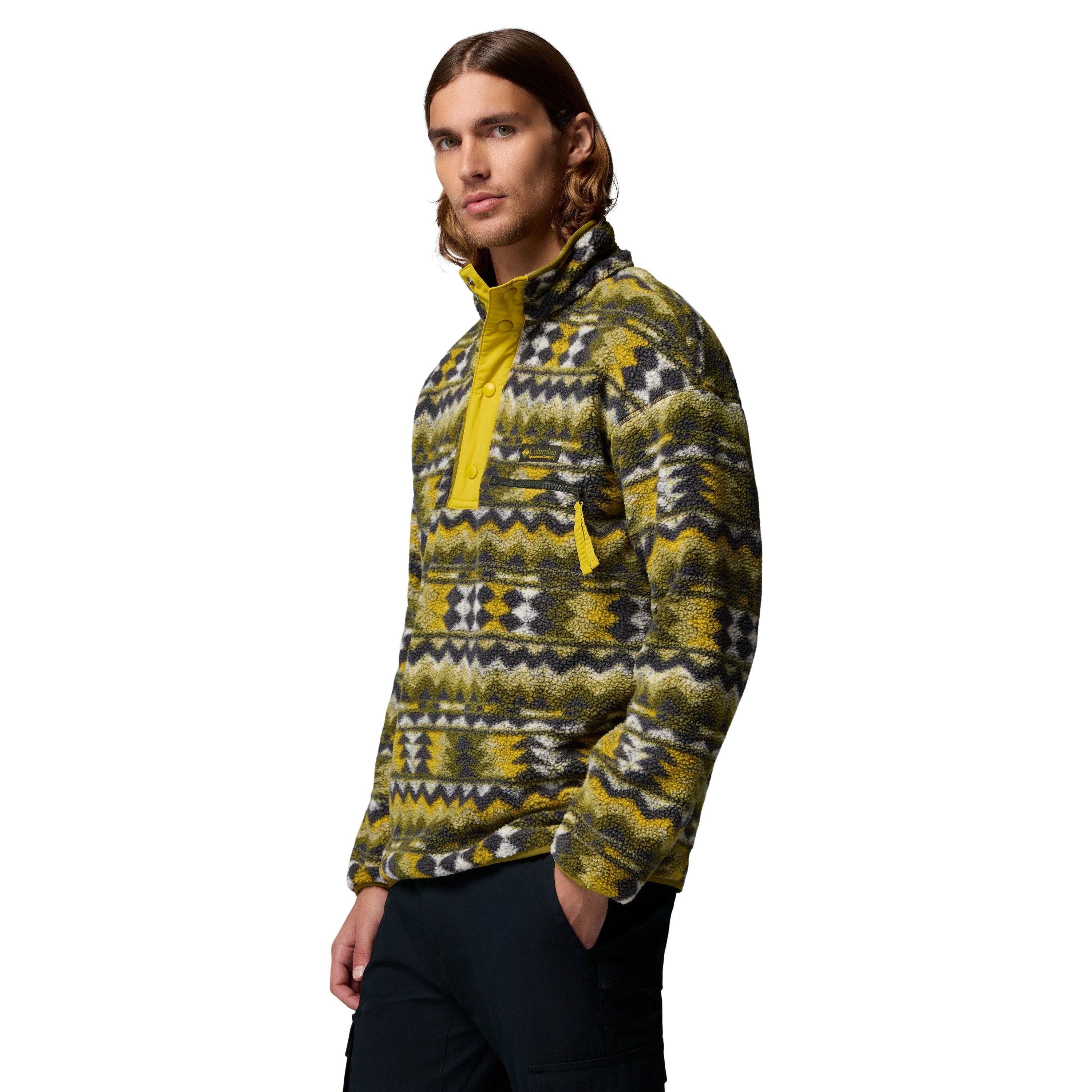 HELVETIA™ II PRINTED HALF SNAP FLEECE Mossy Green, Retrotree