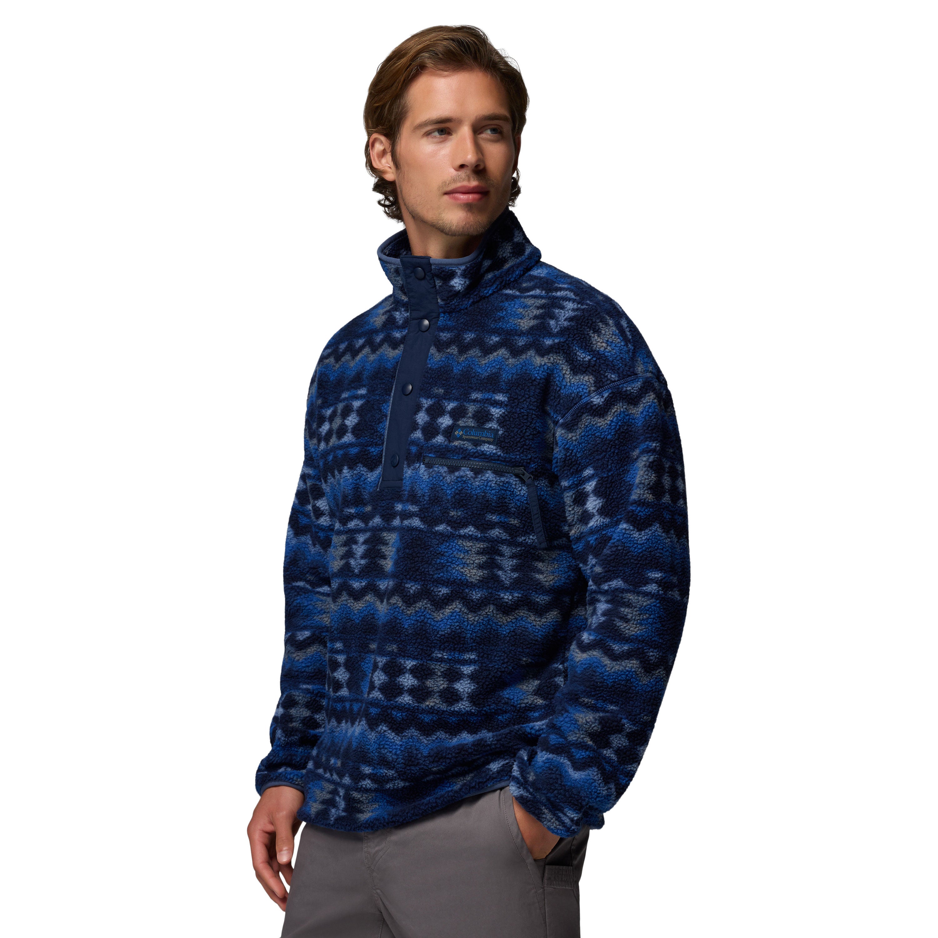HELVETIA™ II PRINTED HALF SNAP FLEECE Mountain Blue, Retrotree