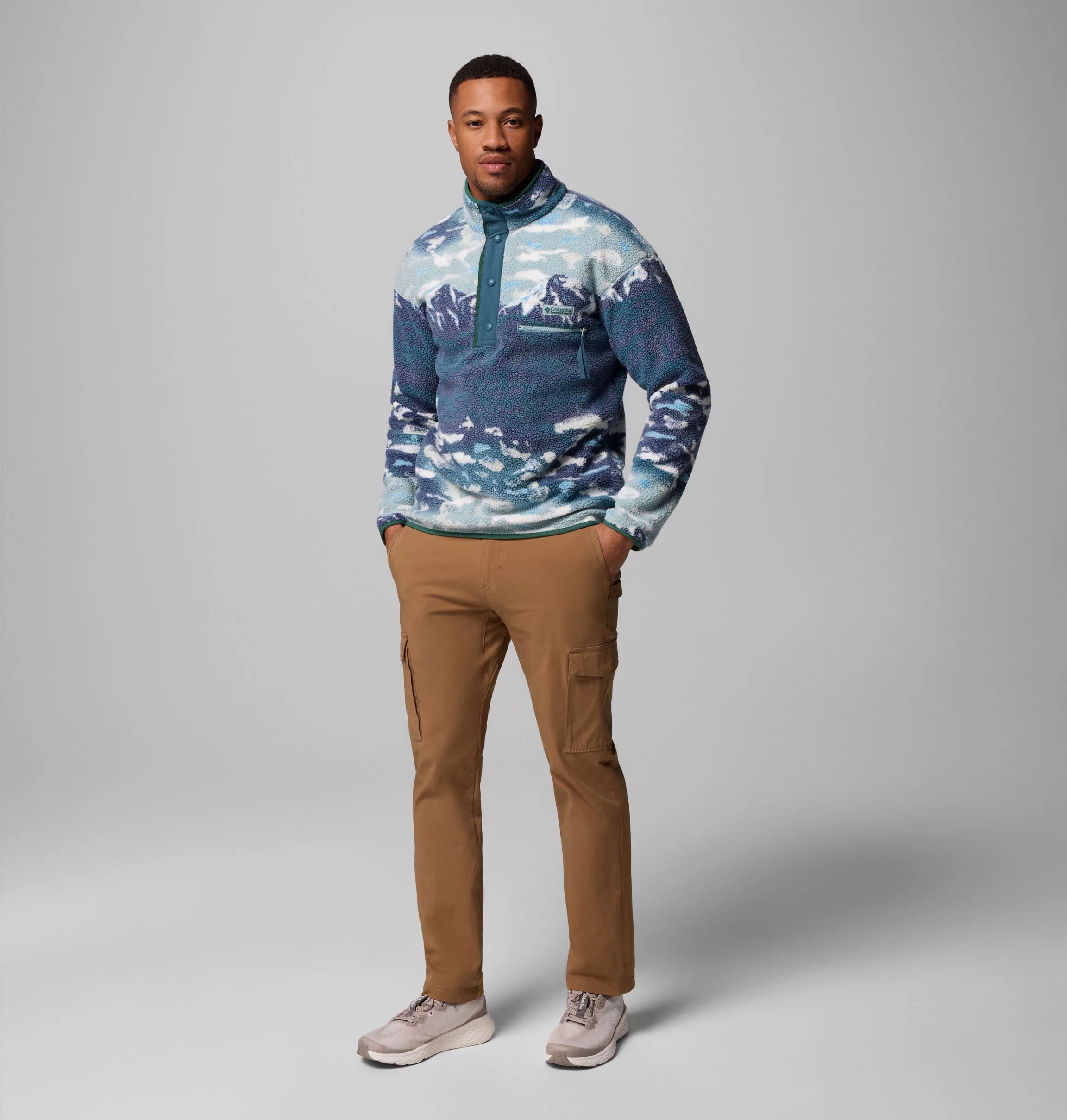 HELVETIA™ II PRINTED HALF SNAP FLEECE Crushed Blue Sisters