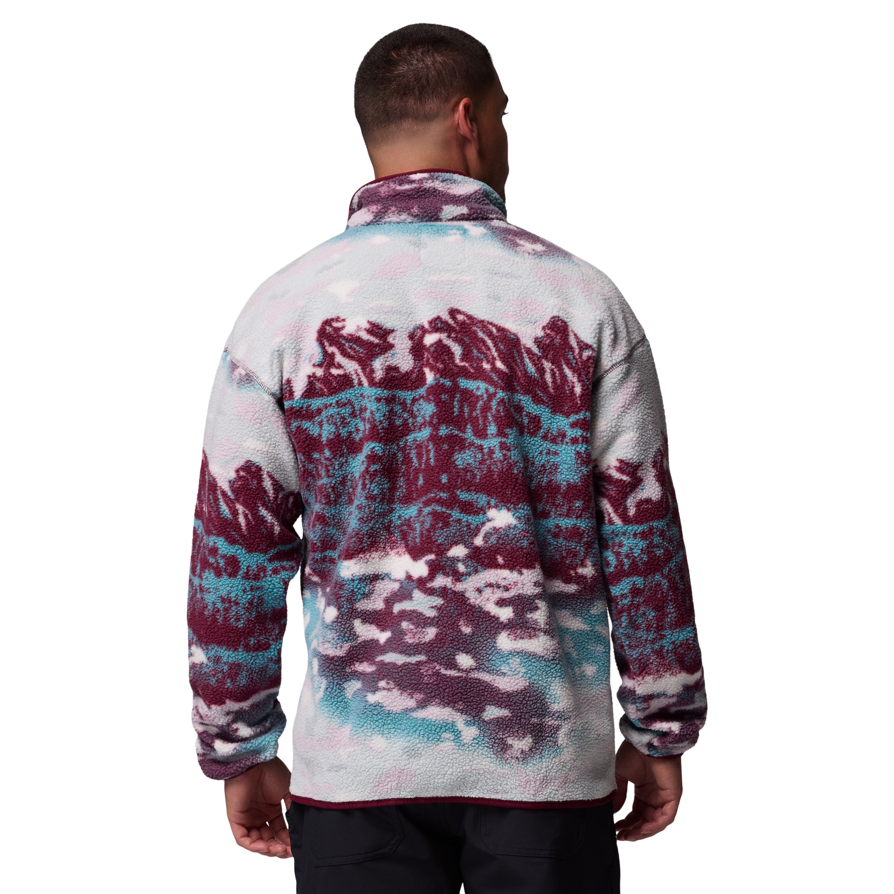 HELVETIA™ II PRINTED HALF SNAP FLEECE Rich Wine Sisters