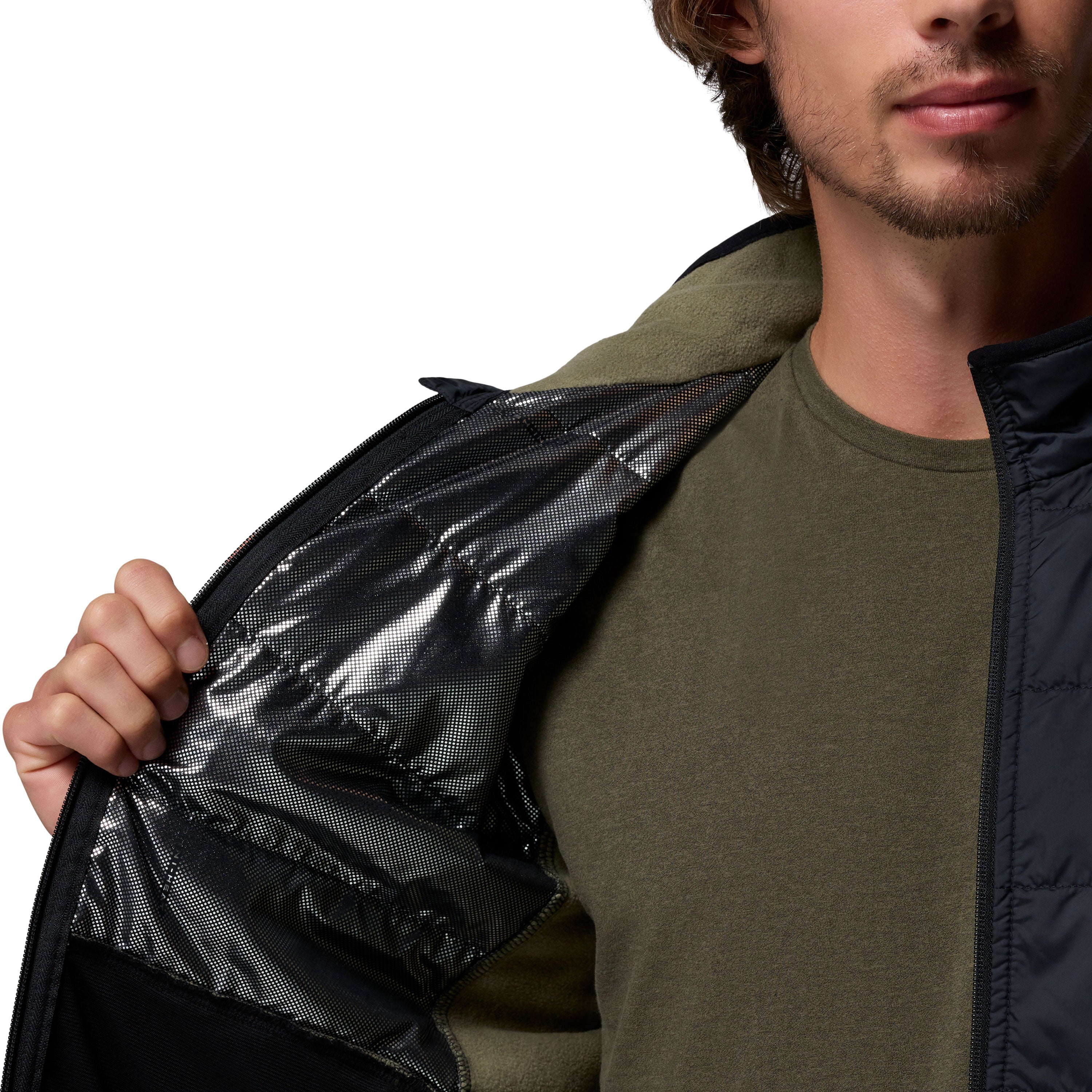 BASIN BUTTE™ II HYBRID FLEECE JACKET Stone Green/Black