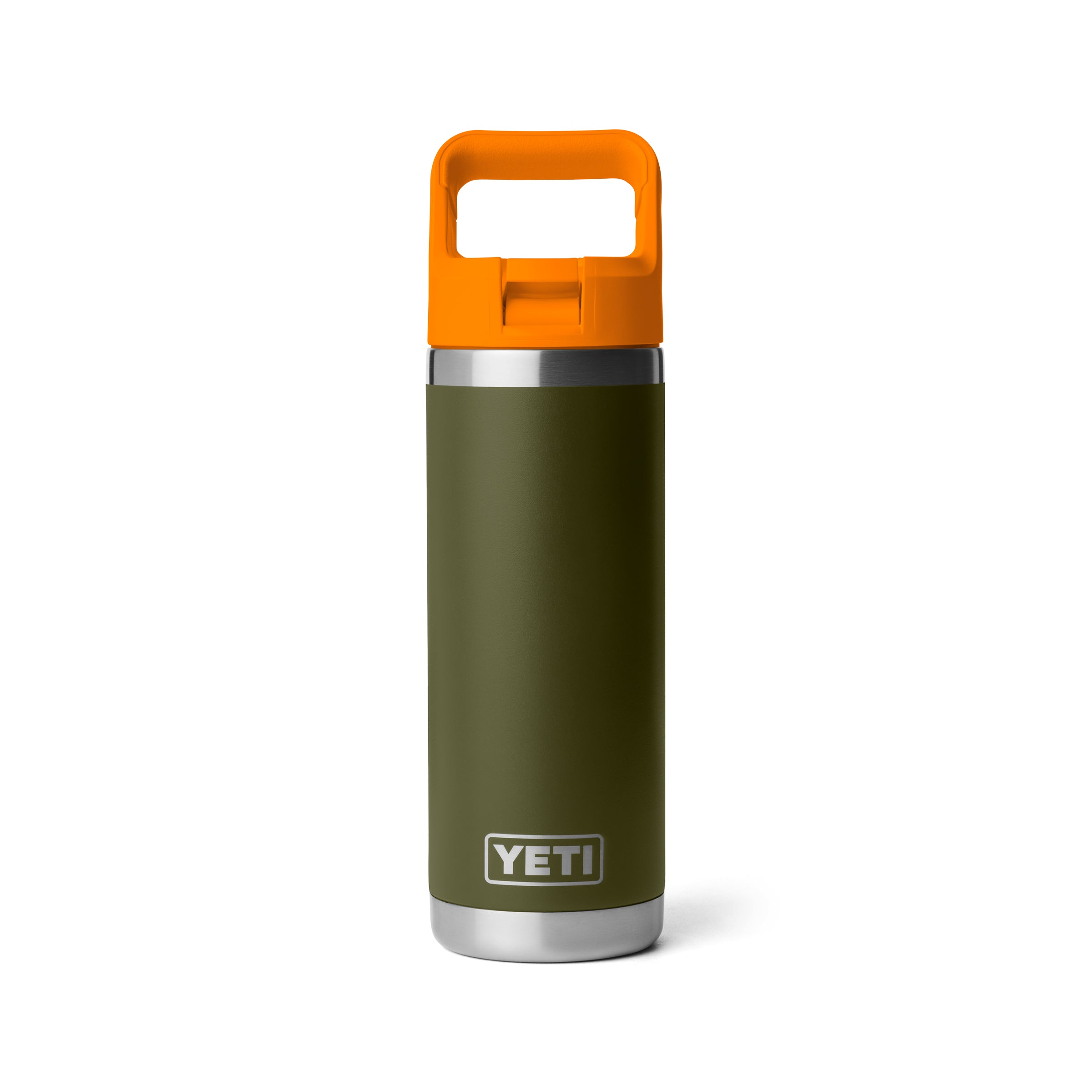 RAMBLER® 18 OZ (532 ML) BOTTLE WITH STRAW CAP Olive/King Crab