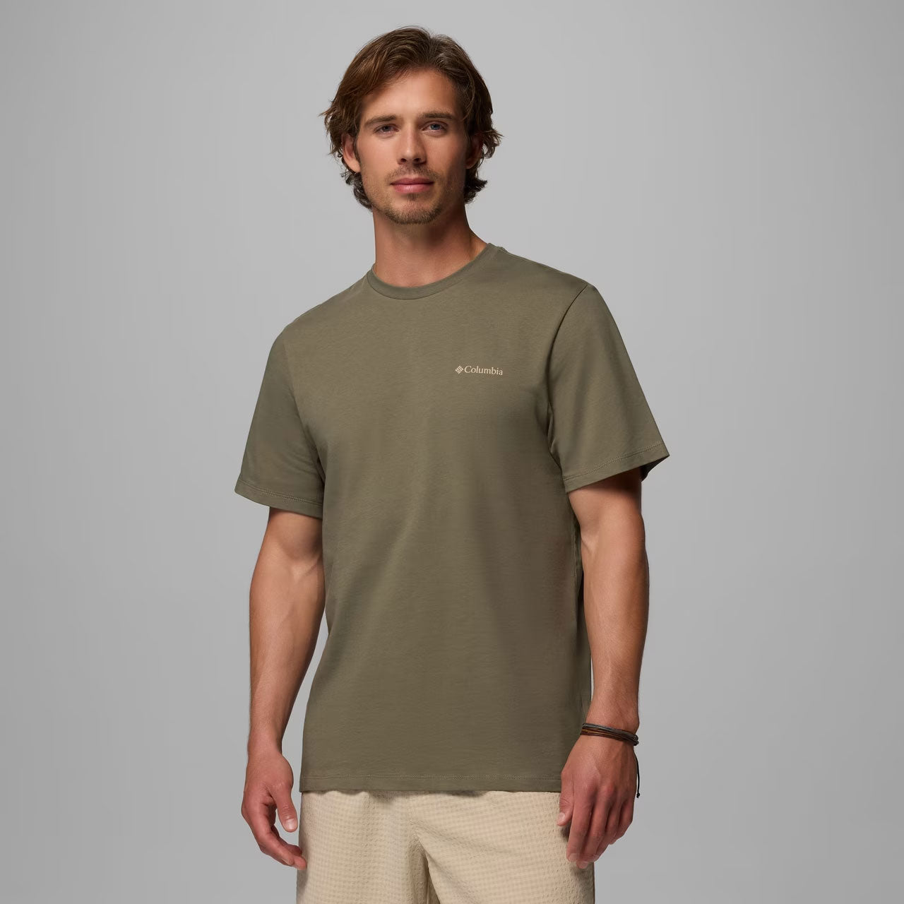 ORGANIC COTTON GRAPHIC T-SHIRT Stone Green, Linework C Badge