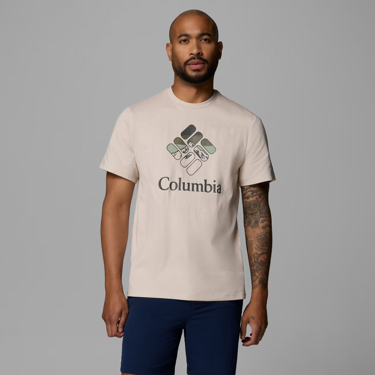 ORGANIC COTTON GRAPHIC T-SHIRT Dark Stone, Heavenly Stacked Gem