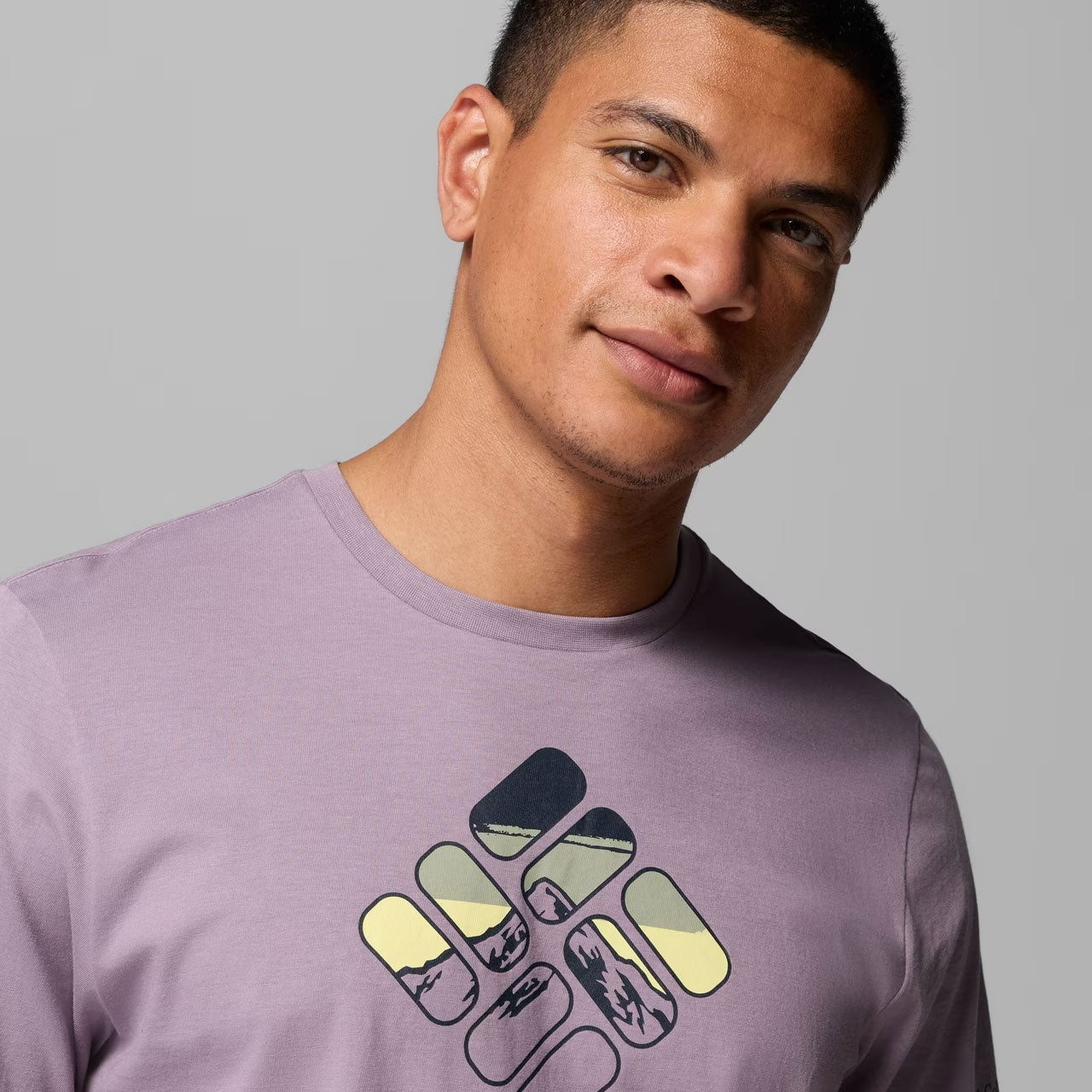 ORGANIC COTTON GRAPHIC T-SHIRT Shale Purple, Heavenly Stacked Gem