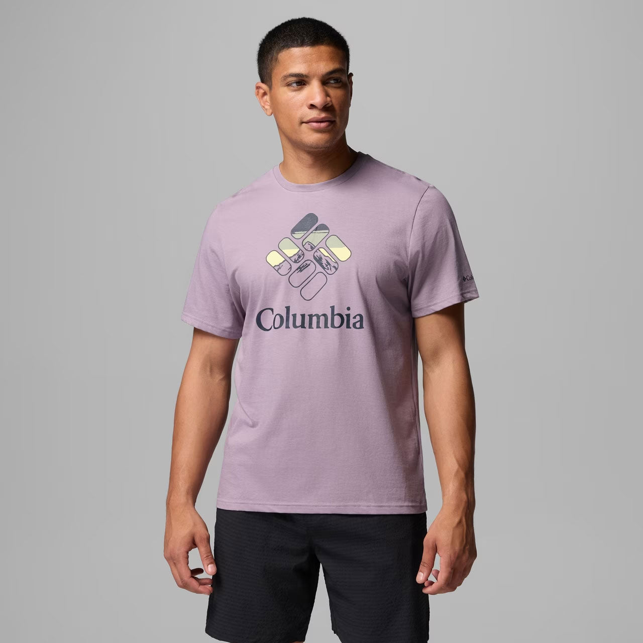ORGANIC COTTON GRAPHIC T-SHIRT Shale Purple, Heavenly Stacked Gem