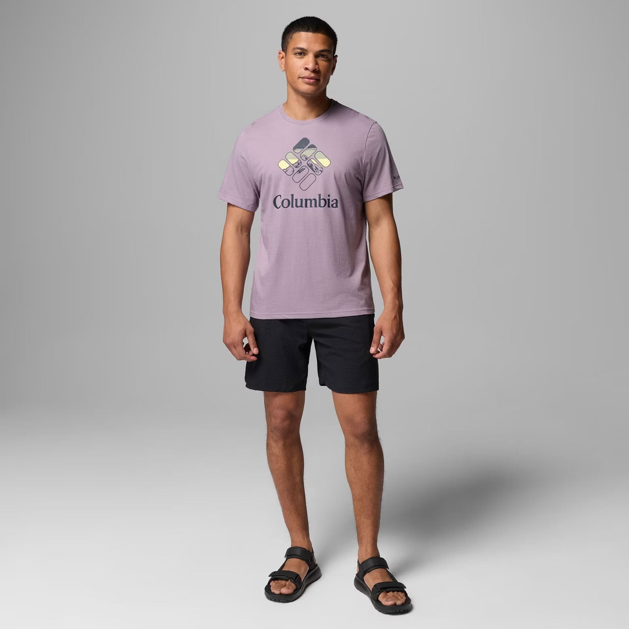 ORGANIC COTTON GRAPHIC T-SHIRT Shale Purple, Heavenly Stacked Gem