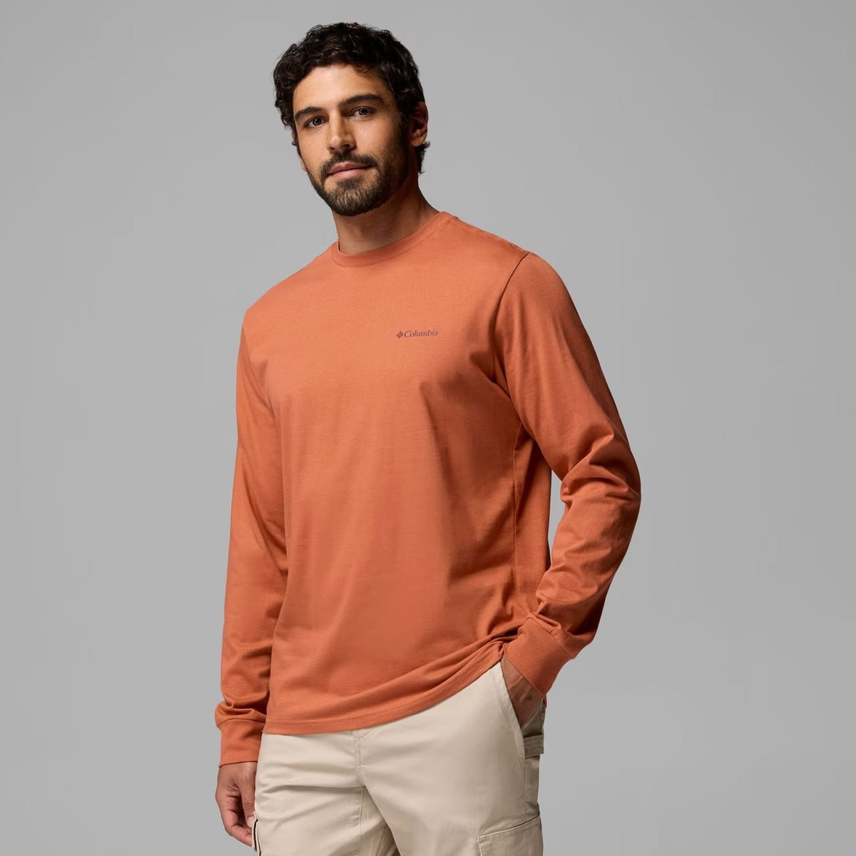 CSC™ GRAPHIC LONG SLEEVE T-SHIRT Teak Brown Textured Scene