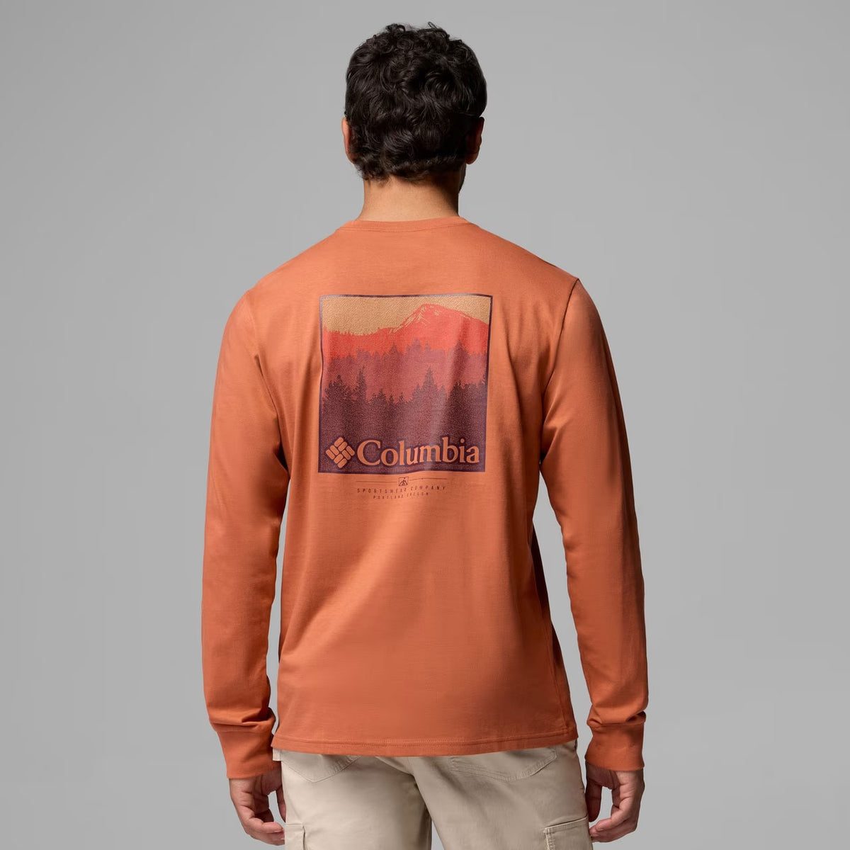 CSC™ GRAPHIC LONG SLEEVE T-SHIRT Teak Brown Textured Scene