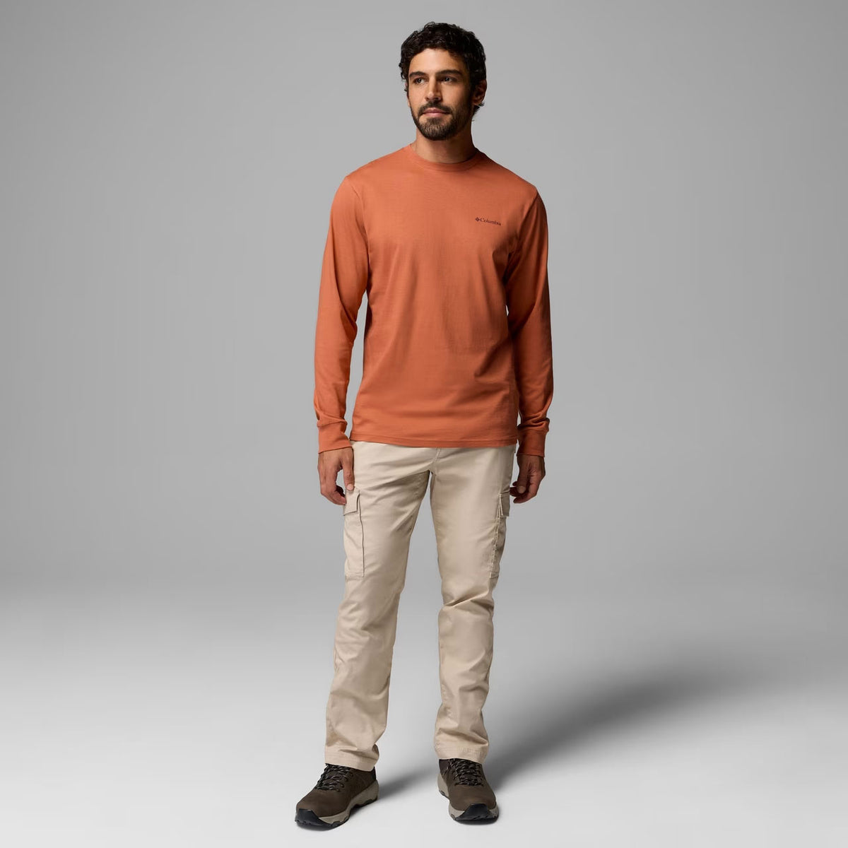 CSC™ GRAPHIC LONG SLEEVE T-SHIRT Teak Brown Textured Scene