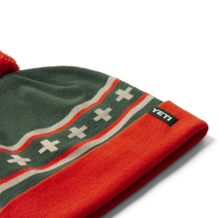 YETI COOLERS POM BEANIE Green/Orange