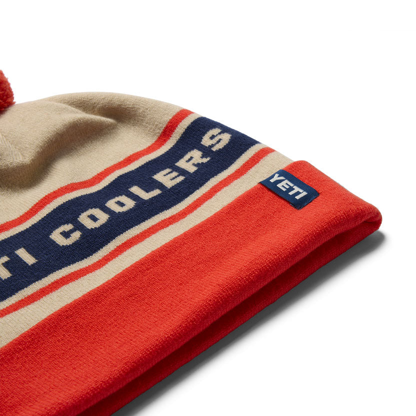 YETI COOLERS POM BEANIE White/Orange