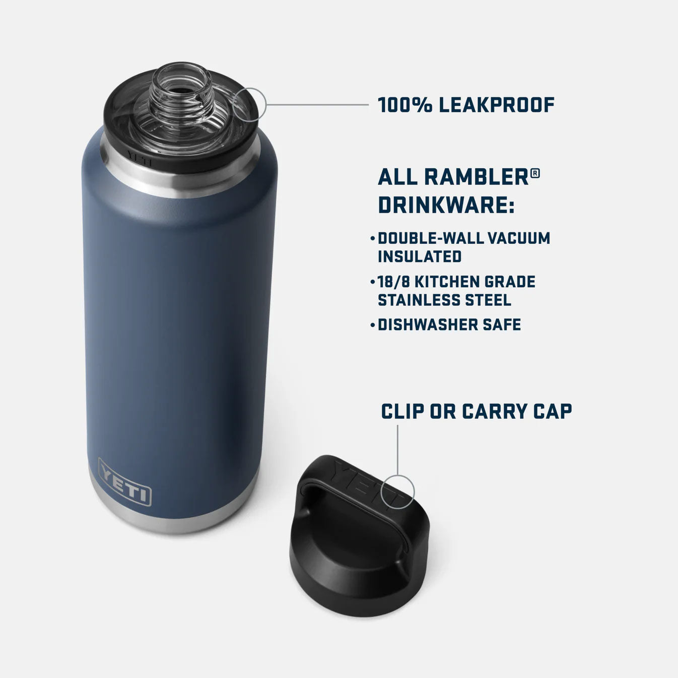 RAMBLER 46 OZ (1.4L) BOTTLE WITH CHUG CAP Navy