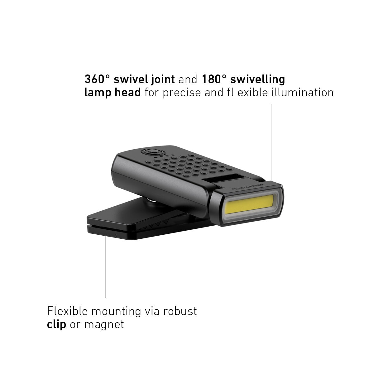 W1R WORK Rechargeable Clip Light, 220 Lumens