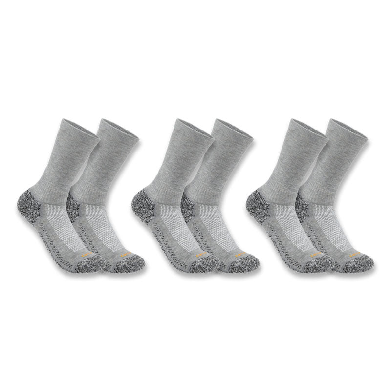 FORCE® MIDWEIGHT CREW SOCK 3 PAIRS Heather Grey