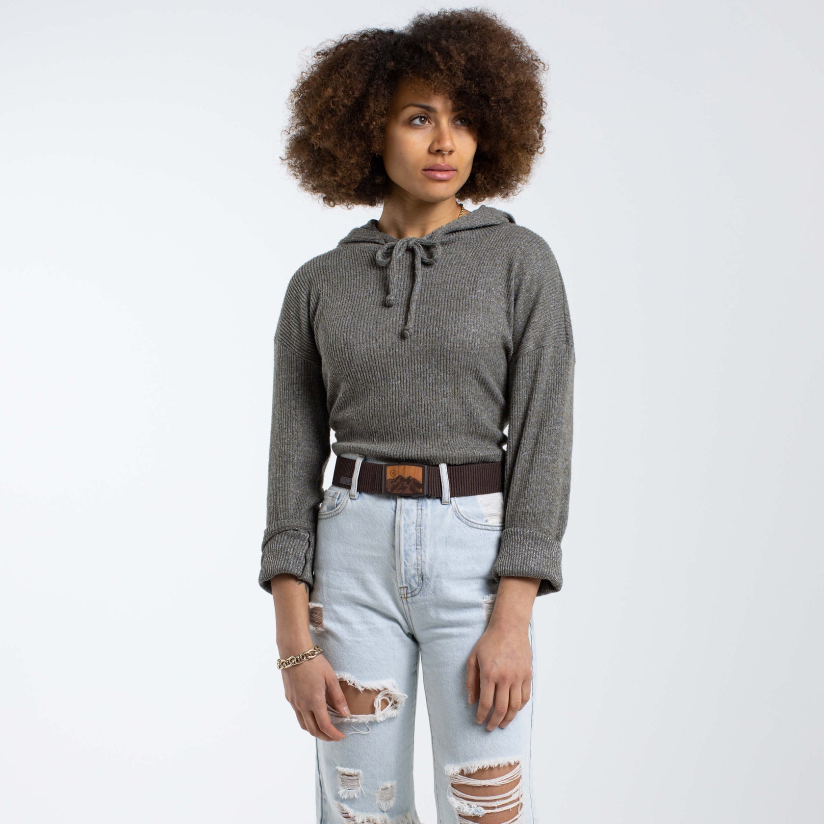 WOODY CAPTURE STRETCH BELT Heather Walnut