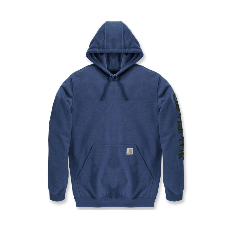 MIDWEIGHT SLEEVE LOGO HOODIE Deep Ocean Heather