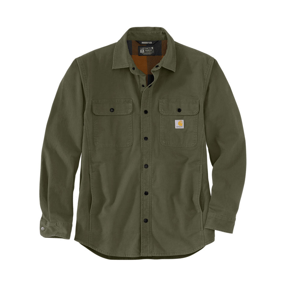 CANVAS FLEECE LINED SHIRT JACKET Basil