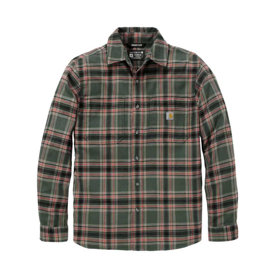 HAMILTON LONG-SLEEVE PLAID FLANNEL SHIRT Forestry Green/Amber Terrain
