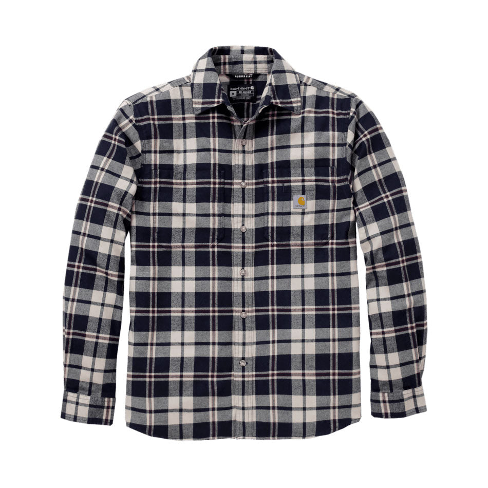HAMILTON LONG-SLEEVE PLAID FLANNEL SHIRT Navy