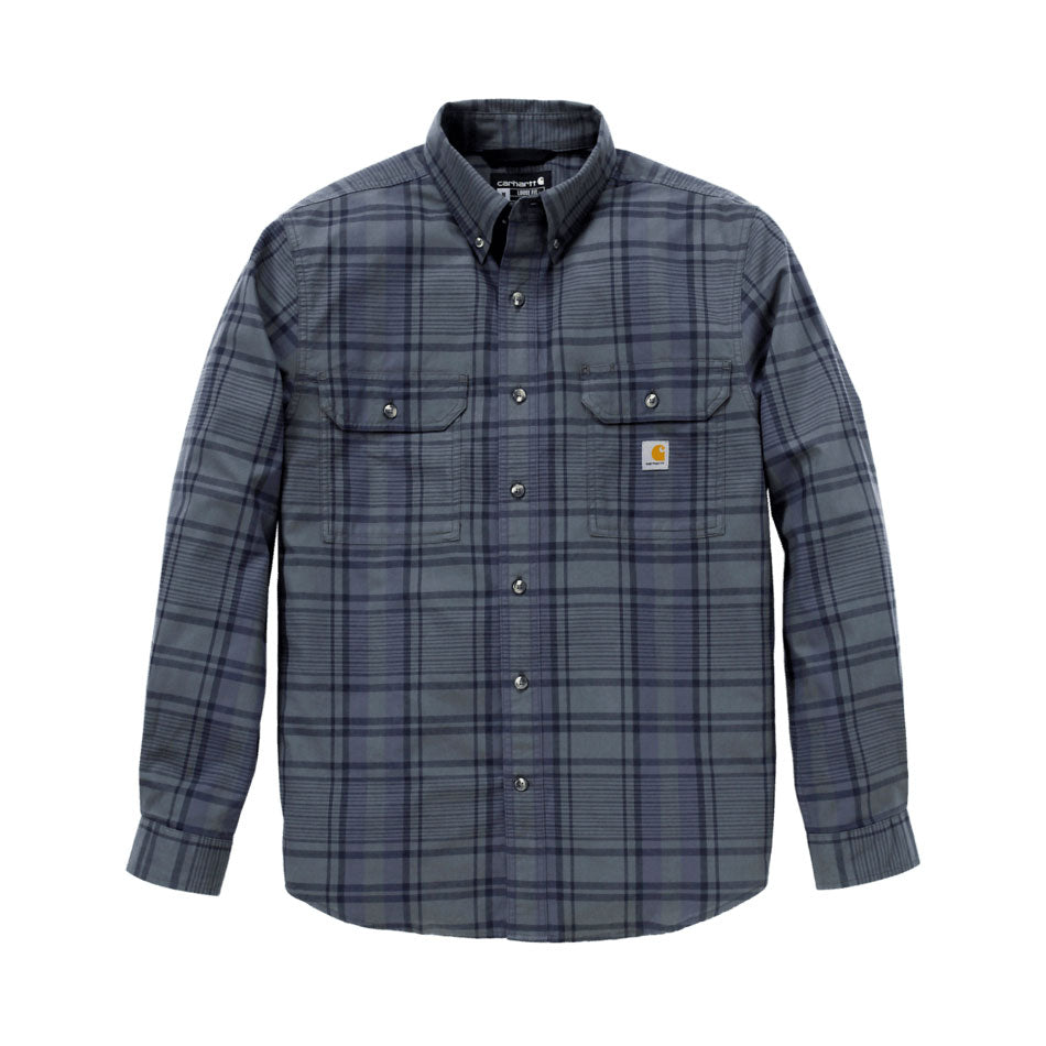 FORT LOOSE LONG SLEEVE PLAID SHIRT Navy/Deep Smoke Blue
