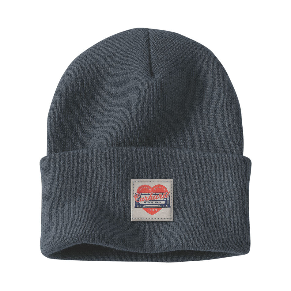 KNIT HEART PATCH HAT Superstorm