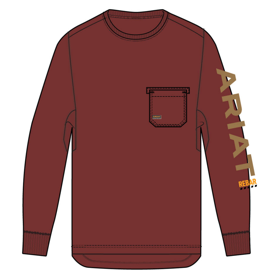 REBAR WORKMAN LONG SLEEVE T-SHIRT Russet Brown/Dijon