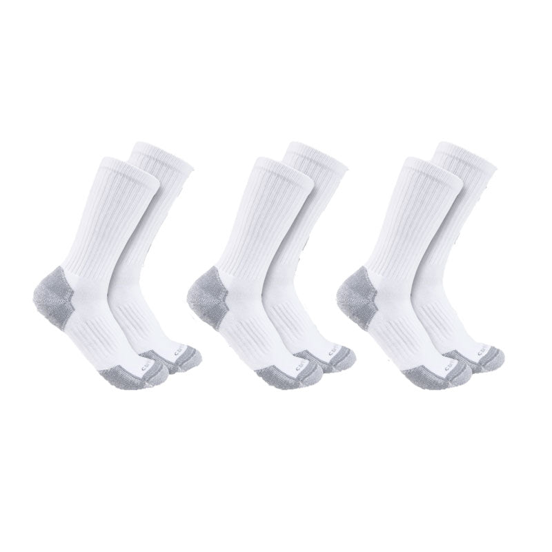 MIDWEIGHT COTTON BLEND CREW SOCK 3 Pack White