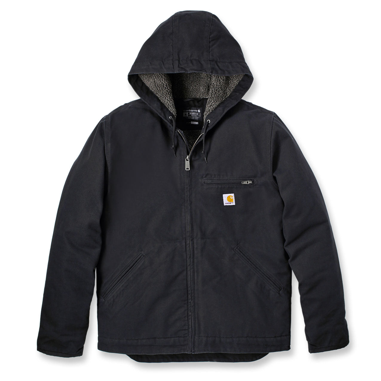 WASHED DUCK SHERPA-LINED JACKET Black