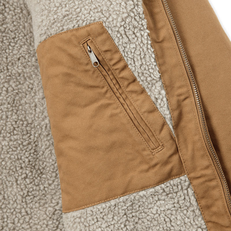 WASHED DUCK SHERPA-LINED JACKET Carhartt Brown