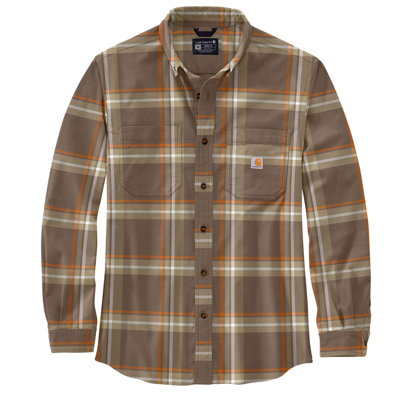 LONG-SLEEVE PLAID FLANNEL SHIRT Chestnut