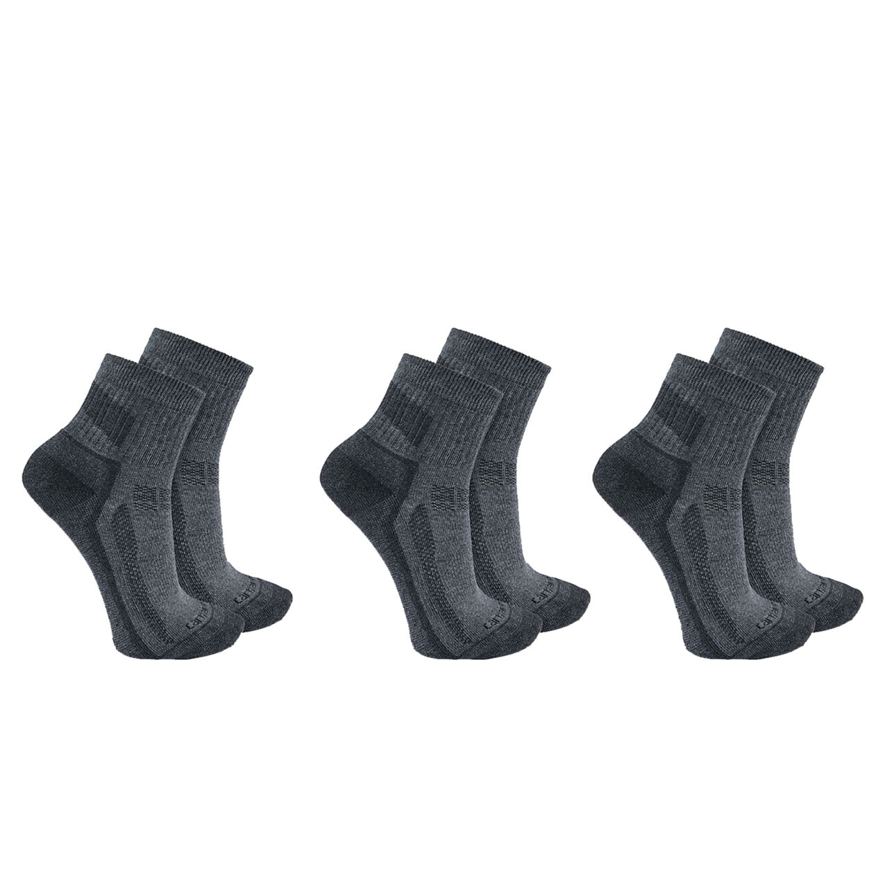 FORCE™ MIDWEIGHT QUARTER SOCK Charcoal 3 PACK
