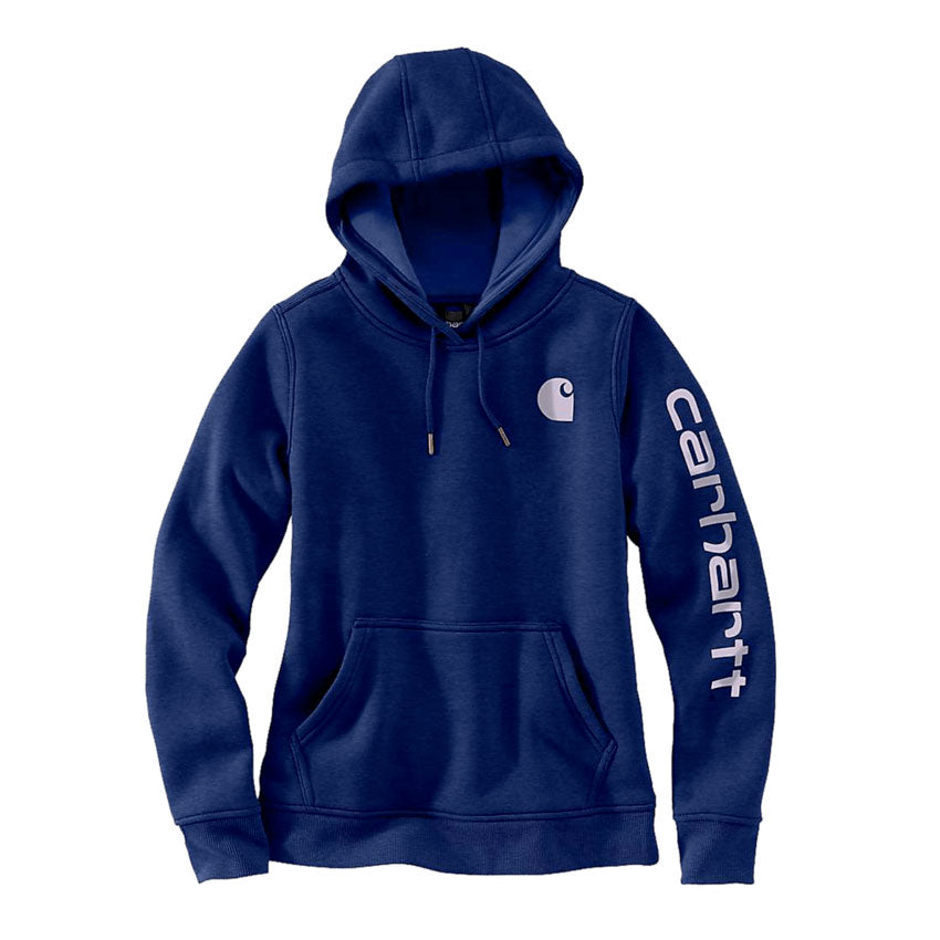 WOMENS CLARKSBURG SLEEVE LOGO HOODIE Scout Blue Heather