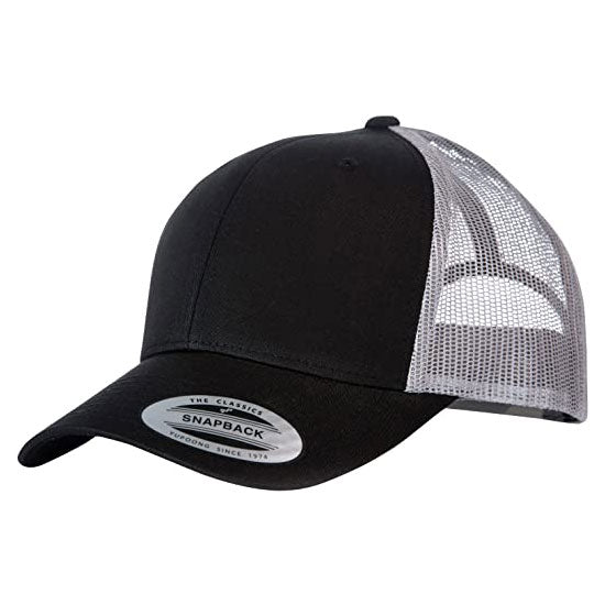 YP CLASSICS® RETRO TRUCKER CAP – 2-TONE Black/Light Grey