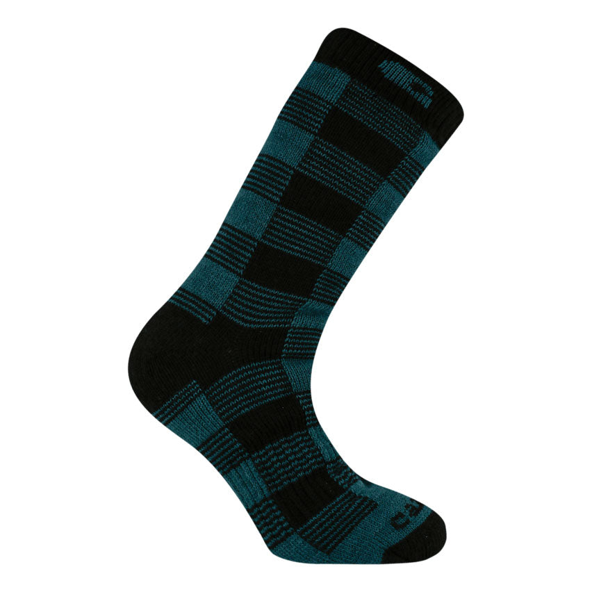 THERMAL PLAID CREW SOCK Green