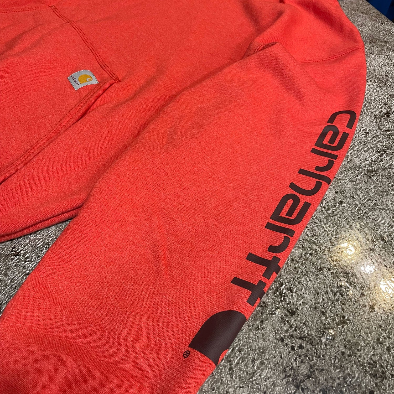 MIDWEIGHT SLEEVE LOGO HOODIE Currant Heather