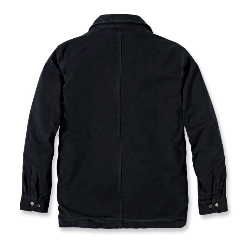 CANVAS FLEECE LINED SHIRT JACKET Black
