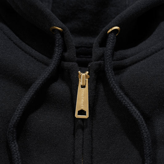 MIDWEIGHT ZIP FRONT HOODIE Black